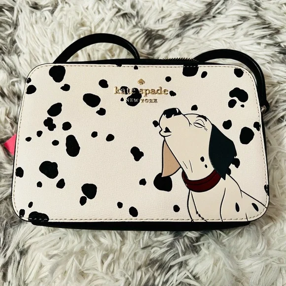 NEW Kate Spade X Disney 101 Dalmatians Camera Crossbody Bag Saffiano PVC Mini - Picture 2 of 3
